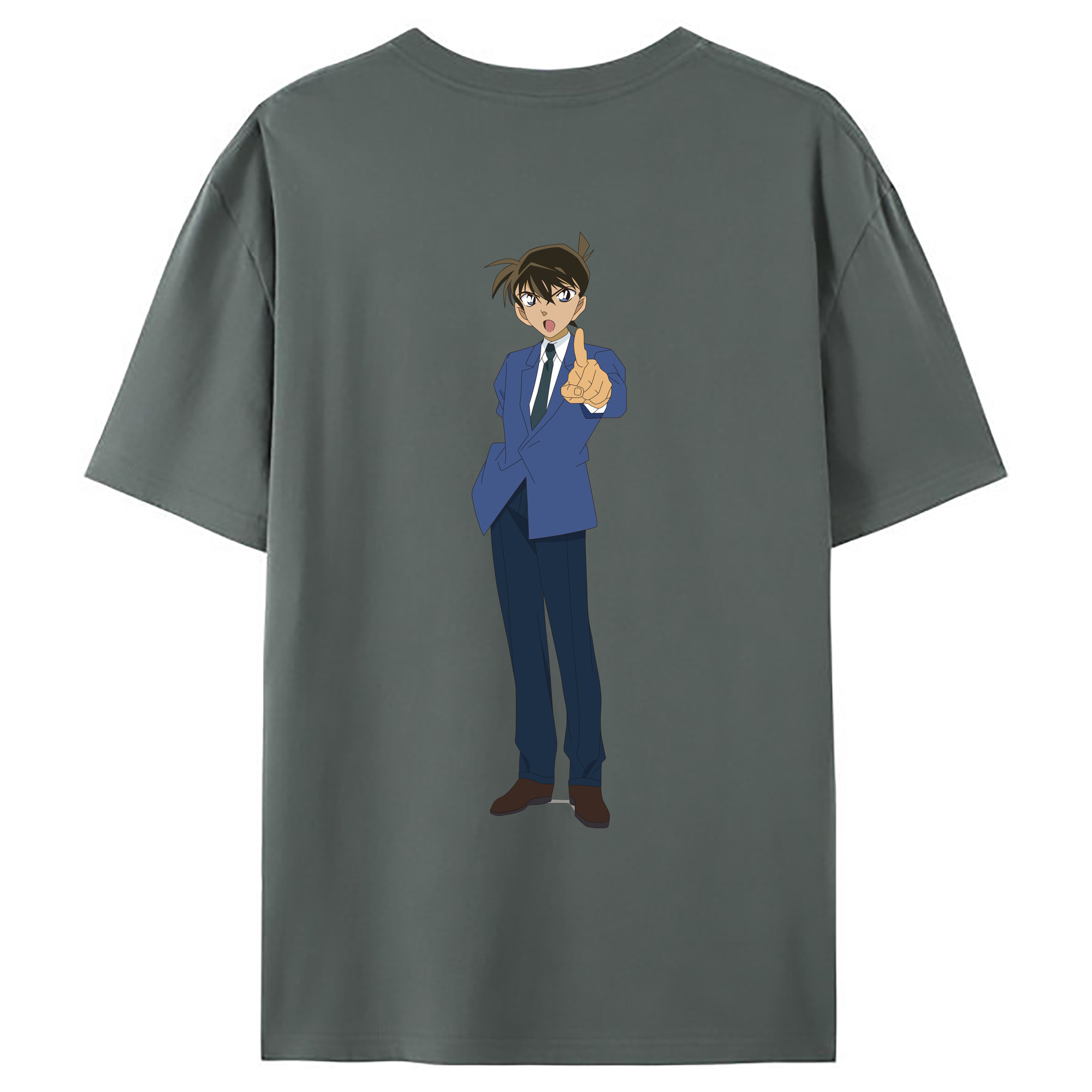 （画像用） 名探偵コナン 江戸川 コナン Detective Conan Conan Edogawa 綿100％ メンズ半袖Tシャツ（バックプリント） 通気性